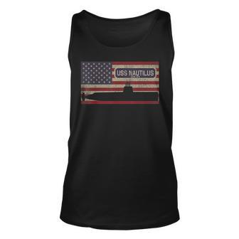 Uss Nautilus Ssn-571 First Nuclear Submarine American Flag Unisex Tank Top - Seseable