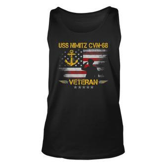 Uss Nimitz Cvn-68 Aircraft Carrier Veteran Flag Veterans Day Unisex Tank Top - Seseable