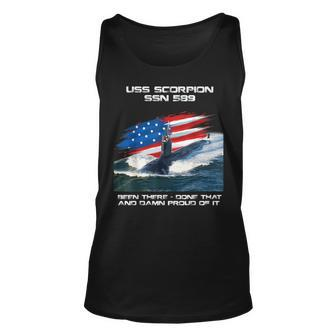 Uss Scorpion Ssn-589 American Flag Submarine Veteran Xmas Unisex Tank Top - Seseable