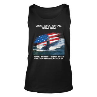 Uss Sea Devil Ssn-664 American Flag Submarine Veteran Xmas Unisex Tank Top - Seseable