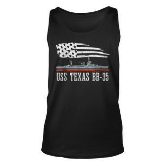 Uss Texas Bb-35 Ww2 Ww Ii Battleship Usa American Flag Unisex Tank Top - Seseable