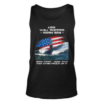 Uss Will Rogers Ssbn-659 American Flag Submarine Veteran Unisex Tank Top - Seseable