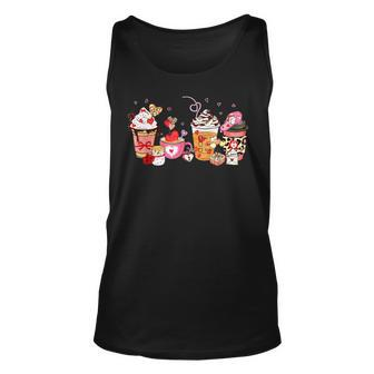 Valentine Coffee Heart Iced Coffee Lover Valentine Day V2 Unisex Tank Top - Seseable