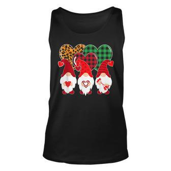 Valentine Gnomes Holding Heart Leopard Happy Valentines Day Unisex Tank Top - Seseable