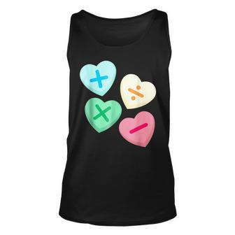 Valentines Day Hearts With Math Symbols Unisex Tank Top - Seseable