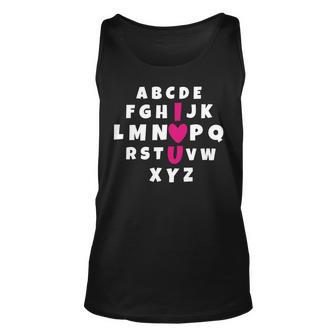 Valentinstag Alphabet Liebe Sie Herzen Tag Happy Valentines Tank Top - Seseable