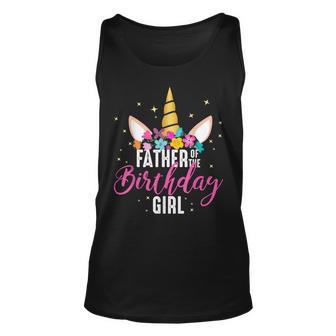 Vater des Geburtstagsmädchens Einhorn Unisex TankTop, Papa Geschenkidee - Seseable