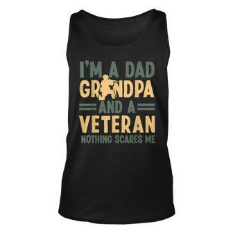 Veteran Dad Grandpa Patriotic Navy Army Veteran Pride Unisex Tank Top | Mazezy