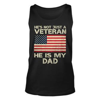 Veteran He Is My Dad American Flag Veterans Day Gift V2 Unisex Tank Top | Mazezy