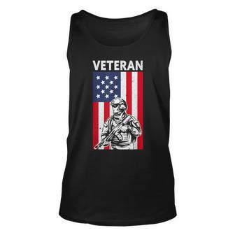 Veteran | Usa Flag Proud American Veteran Unisex Tank Top - Seseable
