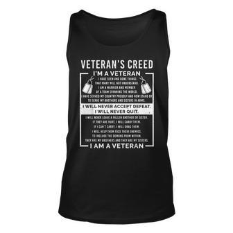 Veterans Creed Patriot War Usa Oath Grandpa Unisex Tank Top - Seseable
