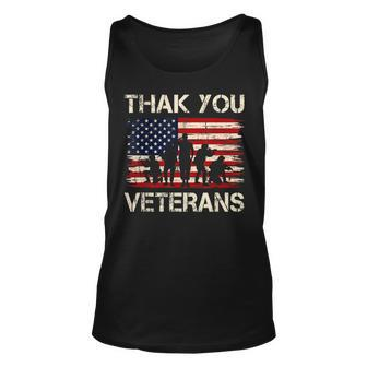 Veterans Day American Flag Thank You Veterans Proud Veteran Unisex Tank Top - Seseable