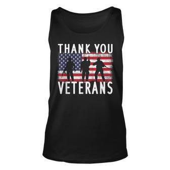 Veterans Day Thank You Veterans Usa Flag Patriotic V2 Unisex Tank Top - Seseable