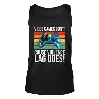 Video Games Dont Cause Violence Lag Does Unisex Tank Top - Thegiftio UK