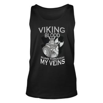 Viking Blood Runs Through My Veins - Viking Warrior Unisex Tank Top - Thegiftio UK