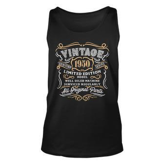 Vintage 1950 Funny Retro 70Th Birthday Gift For Dad Unisex Tank Top - Seseable