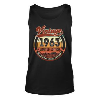 Vintage 1963 Limited Edition 60 Year Old Gifts 60Th Birthday V2 Unisex Tank Top - Seseable