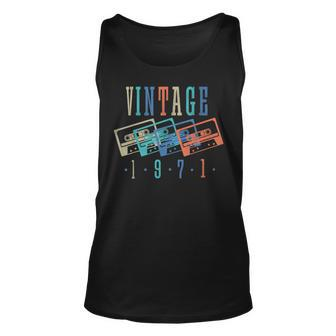 Vintage 1971 Cassette Tape 1971 Birthday Gifts 52 Year Old Unisex Tank Top - Seseable