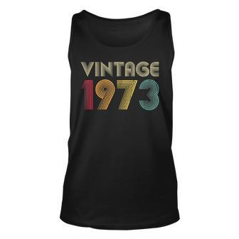 Vintage 1973 50Th Birthday Gift Retro 50 Years Old Mom Dad Unisex Tank Top - Seseable