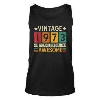 Vintage 1973 50Th Birthday Gifts Made In 1973 50 Years Old V3 Unisex Tank Top - Thegiftio UK