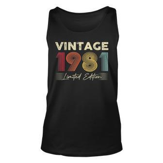 Vintage 1981 Wedding Anniversary Born In 1981 Birthday Party Unisex Tank Top - Seseable