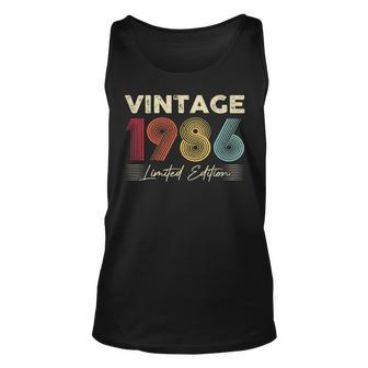 Vintage 1986 Wedding Anniversary Born In 1986 Birthday Party Unisex Tank Top - Seseable