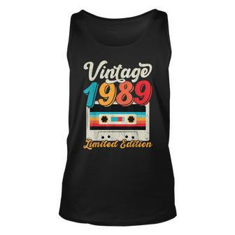 Vintage 1989 Wedding Anniversary Born In 1989 Birthday Party V2 Unisex Tank Top - Seseable