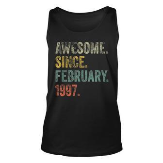 Vintage 1997 25Th Birthday Awesome Since February 1997 Unisex Tank Top - Seseable