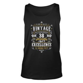 Vintage 38. Geburtstag Unisex TankTop für Männer, Langarm Retro Look - Seseable