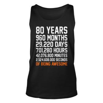 Vintage 80Th Birthday Gifts 80 Years Old Anniversary Awesome Unisex Tank Top - Seseable