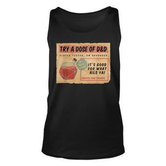 Vintage Ad D20 Healing Potion Dungeons & Rpg Dragons Unisex Tank Top | Mazezy