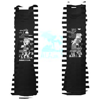 Vintage Alaska State Gift Awesome Alaskan Moose Lover Men Women Tank Top Graphic Print Unisex - Thegiftio