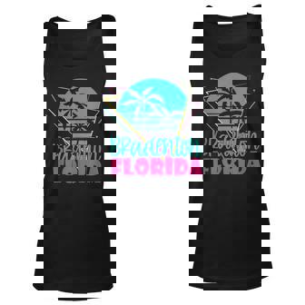 Vintage Beach Vacation Palm Tree Bradenton Florida Unisex Tank Top | Seseable CA
