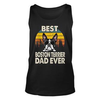 Vintage Best Boston Terrier Dog Dad Ever Gifts Lover Unisex Tank Top | Mazezy