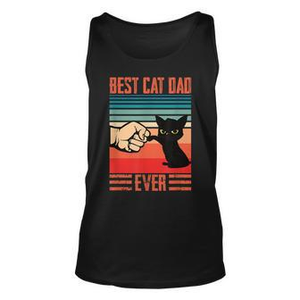 Vintage Best Cat Dad Ever Bump Fit Design For Best Cat Dad Unisex Tank Top - Seseable