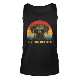 Vintage Best Dog Dad Ever T Border Terrier Unisex Tank Top | Mazezy