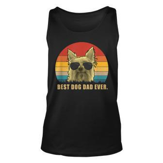 Vintage Best Dog Dad Ever T Silky Terrier Unisex Tank Top | Mazezy