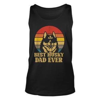Vintage Best Husky Dad Ever Gift For Dog Lover Unisex Tank Top | Mazezy
