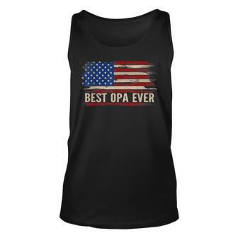 Vintage Best Opa Ever American Flag Fathers Day Gift Unisex Tank Top - Seseable
