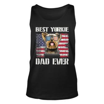 Vintage Best Yorkie Dad Ever Flag Us For Pet Owner Father Unisex Tank Top - Seseable