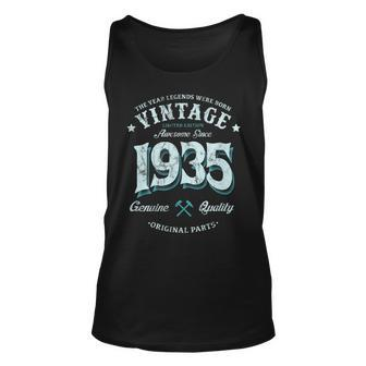 Vintage Birthday Awesome Since 1935 Legends Unisex Tank Top - Seseable