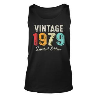 Vintage Born In 1979 Birthday Year Party Wedding Anniversary Unisex Tank Top - Seseable