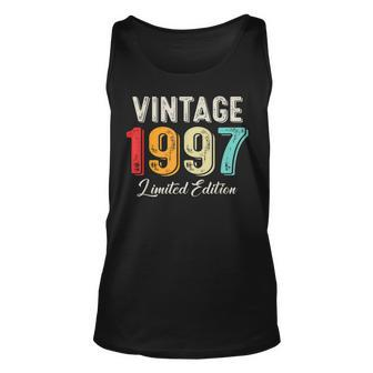 Vintage Born In 1997 Birthday Year Party Wedding Anniversary Unisex Tank Top - Seseable