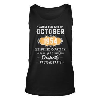 Vintage Born In October 1954 Birthday Gift 65 Yr Old M3 Unisex Tank Top | Mazezy