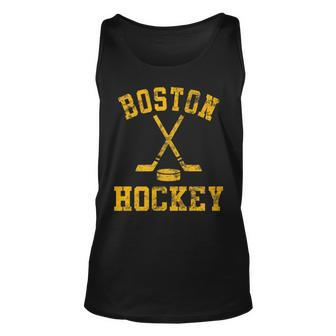 Vintage Boston Hockey Unisex Tank Top - Seseable