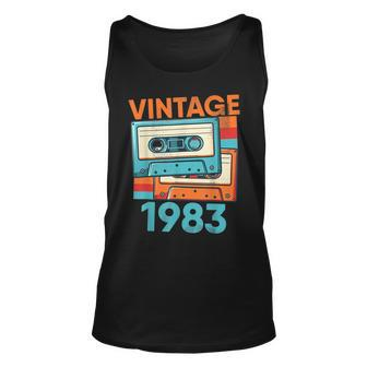 Vintage Cassette 1983 Classic Bday 40 Year Old Party 70S 80S Unisex Tank Top - Thegiftio UK
