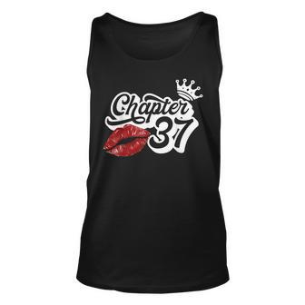 Vintage Chapter 37 Classy Lips Happy Birthday 37 Years Born Unisex Tank Top - Seseable