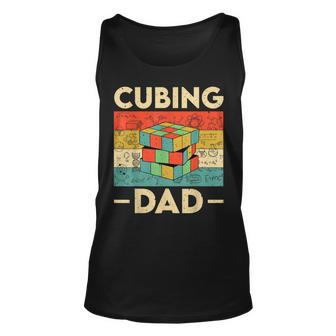 Vintage Cubing Dad Funny Speedcubing Math Lovers Unisex Tank Top - Seseable
