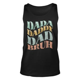 Vintage Dada Daddy Dad Bruh Funny Fathers Day Mens Unisex Tank Top - Thegiftio UK