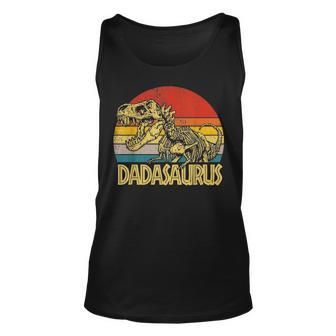 Vintage Dadasaurus Funny Dinosaur Skeleton Fathers Day Gift Unisex Tank Top - Seseable